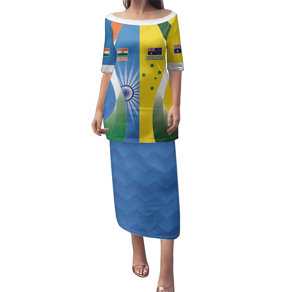 Custom India Vs Australia Cricket Family Matching Puletasi and Hawaiian Shirt Final Matchup - Vibe Hoodie