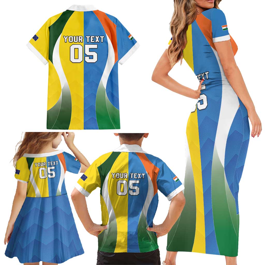 Custom India Vs Australia Cricket Family Matching Short Sleeve Bodycon Dress and Hawaiian Shirt Final Matchup - Vibe Hoodie