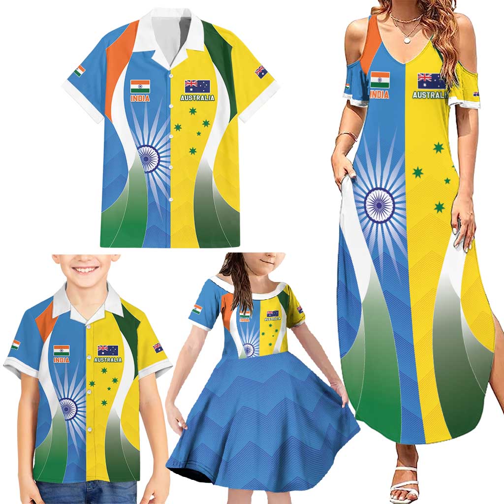 Custom India Vs Australia Cricket Family Matching Summer Maxi Dress and Hawaiian Shirt Final Matchup - Vibe Hoodie