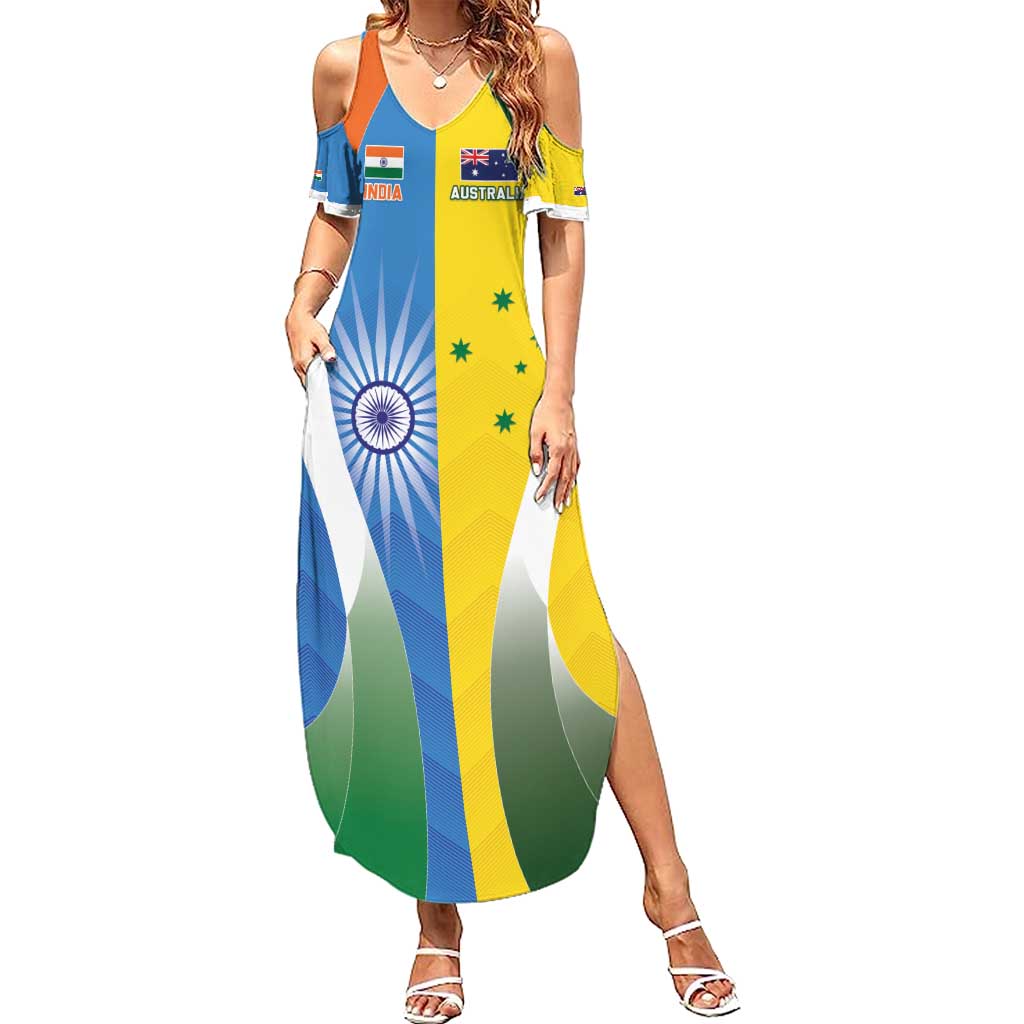 Custom India Vs Australia Cricket Family Matching Summer Maxi Dress and Hawaiian Shirt Final Matchup - Vibe Hoodie
