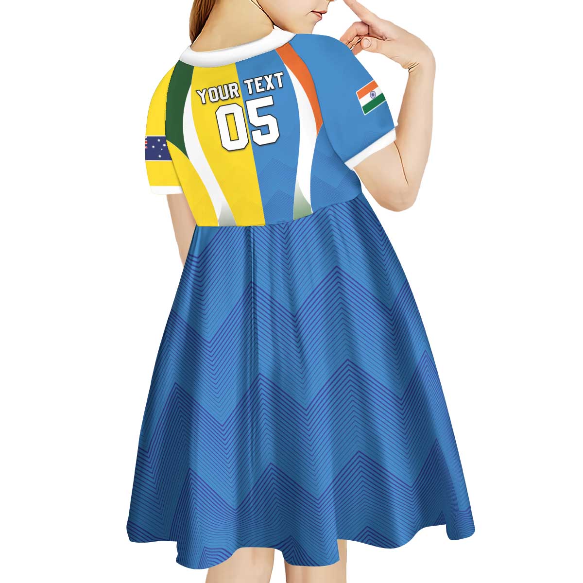 Custom India Vs Australia Cricket Kid Short Sleeve Dress Final Matchup - Vibe Hoodie