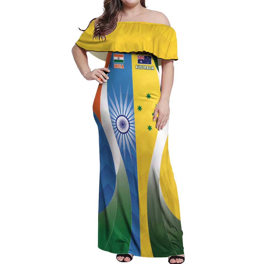 Custom India Vs Australia Cricket Off Shoulder Maxi Dress Final Matchup - Vibe Hoodie