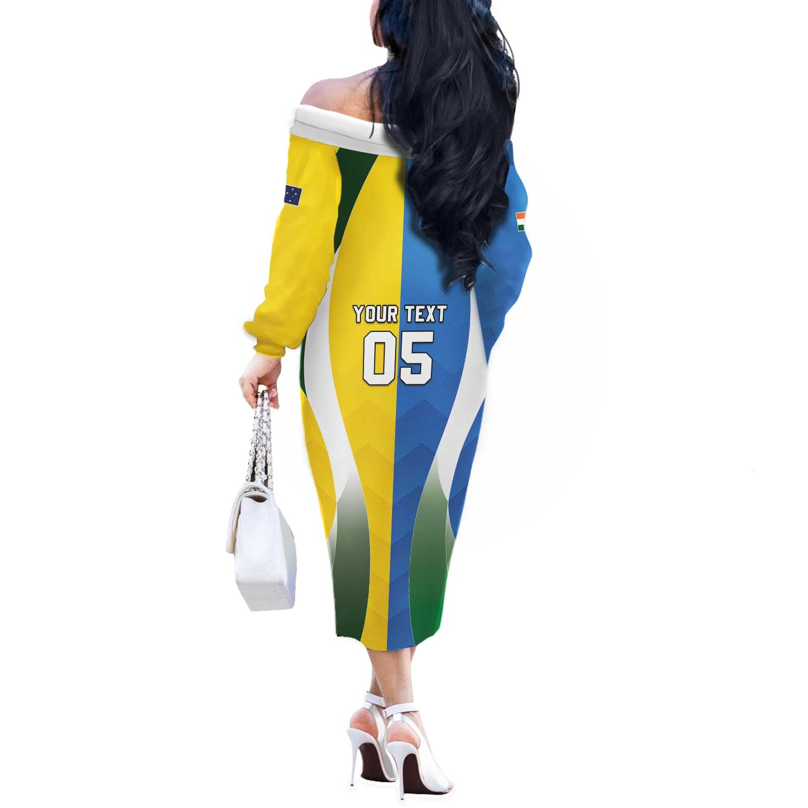 Custom India Vs Australia Cricket Off The Shoulder Long Sleeve Dress Final Matchup - Vibe Hoodie