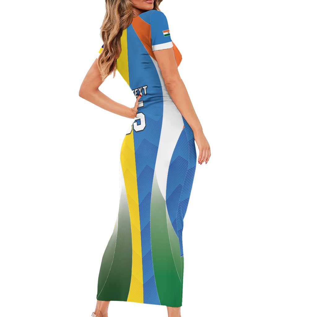 Custom India Vs Australia Cricket Short Sleeve Bodycon Dress Final Matchup - Vibe Hoodie