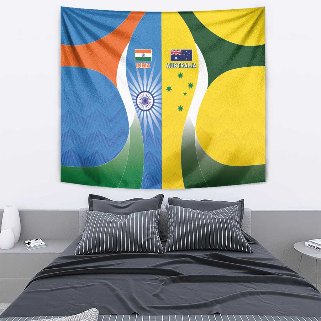 India Vs Australia Cricket Tapestry Final Matchup - Vibe Hoodie