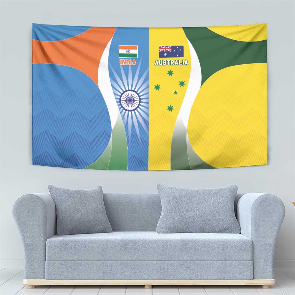 India Vs Australia Cricket Tapestry Final Matchup - Vibe Hoodie