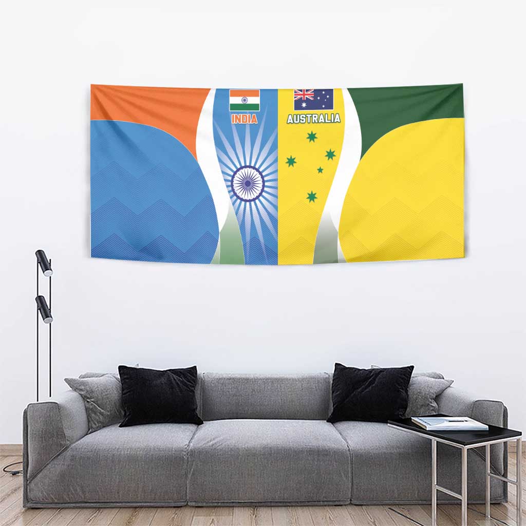 India Vs Australia Cricket Tapestry Final Matchup - Vibe Hoodie