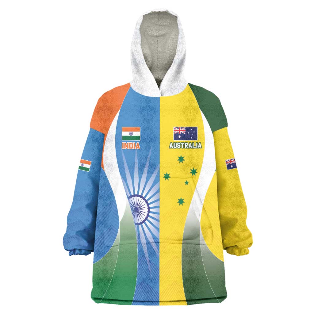 Custom India Vs Australia Cricket Wearable Blanket Hoodie Final Matchup - Vibe Hoodie