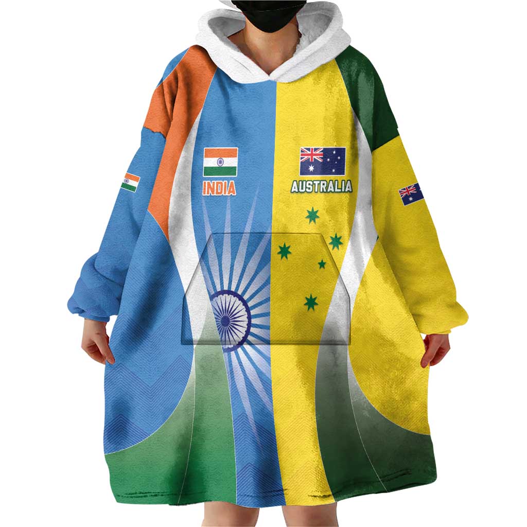 Custom India Vs Australia Cricket Wearable Blanket Hoodie Final Matchup - Vibe Hoodie