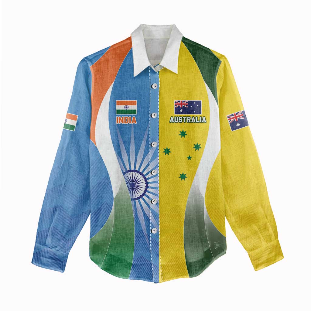 Custom India Vs Australia Cricket Women Casual Shirt Final Matchup - Vibe Hoodie