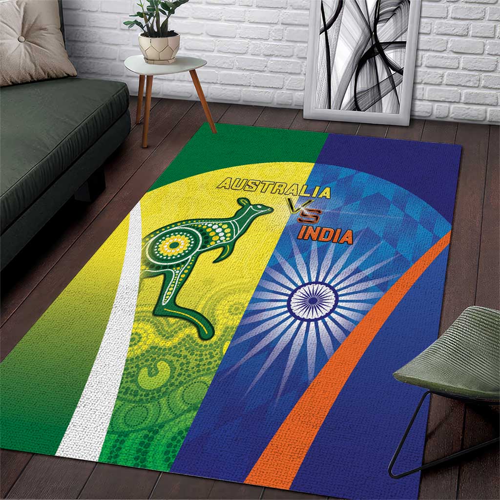 Australia And India Cricket Area Rug Ashoka Chakra With Aboriginal - Vibe Hoodie