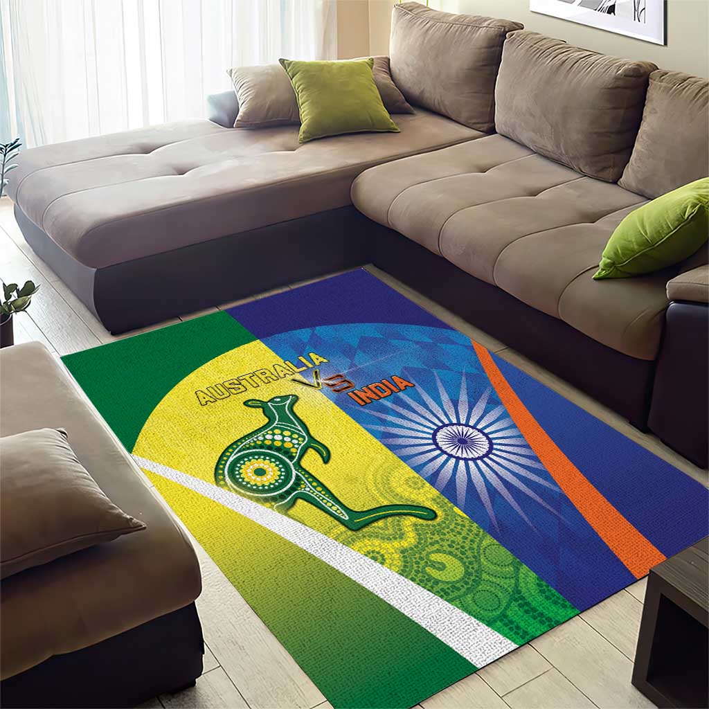 Australia And India Cricket Area Rug Ashoka Chakra With Aboriginal - Vibe Hoodie