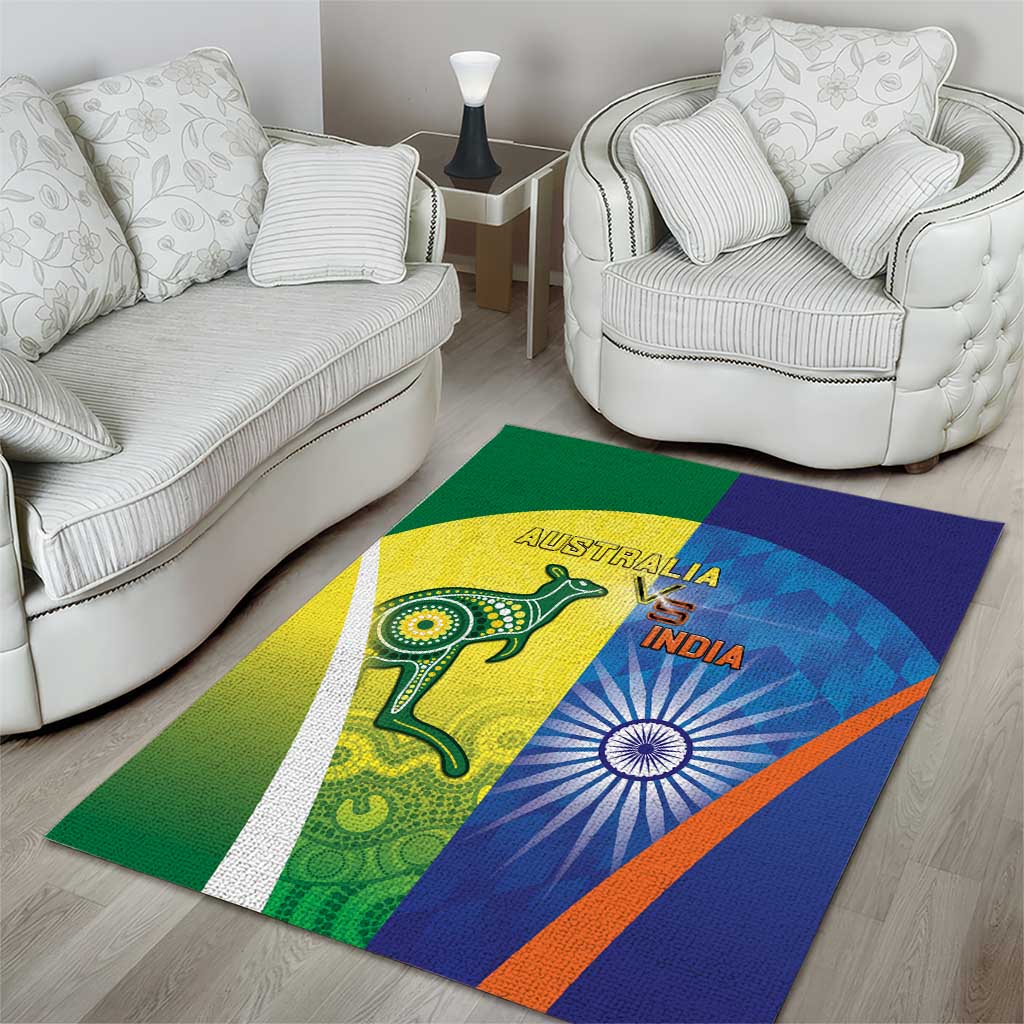 Australia And India Cricket Area Rug Ashoka Chakra With Aboriginal - Vibe Hoodie