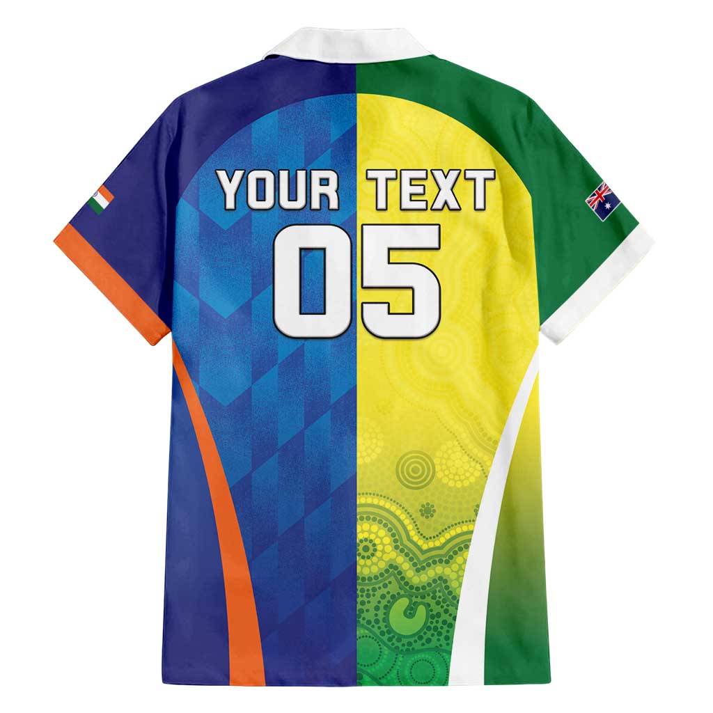 Custom Australia And India Cricket Family Matching Long Sleeve Bodycon Dress and Hawaiian Shirt Ashoka Chakra With Aboriginal - Vibe Hoodie