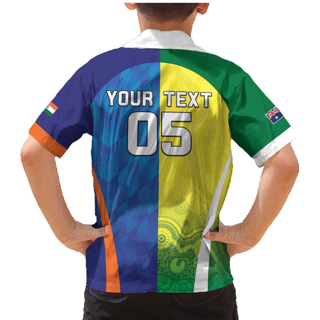 Custom Australia And India Cricket Family Matching Mermaid Dress and Hawaiian Shirt Ashoka Chakra With Aboriginal - Vibe Hoodie