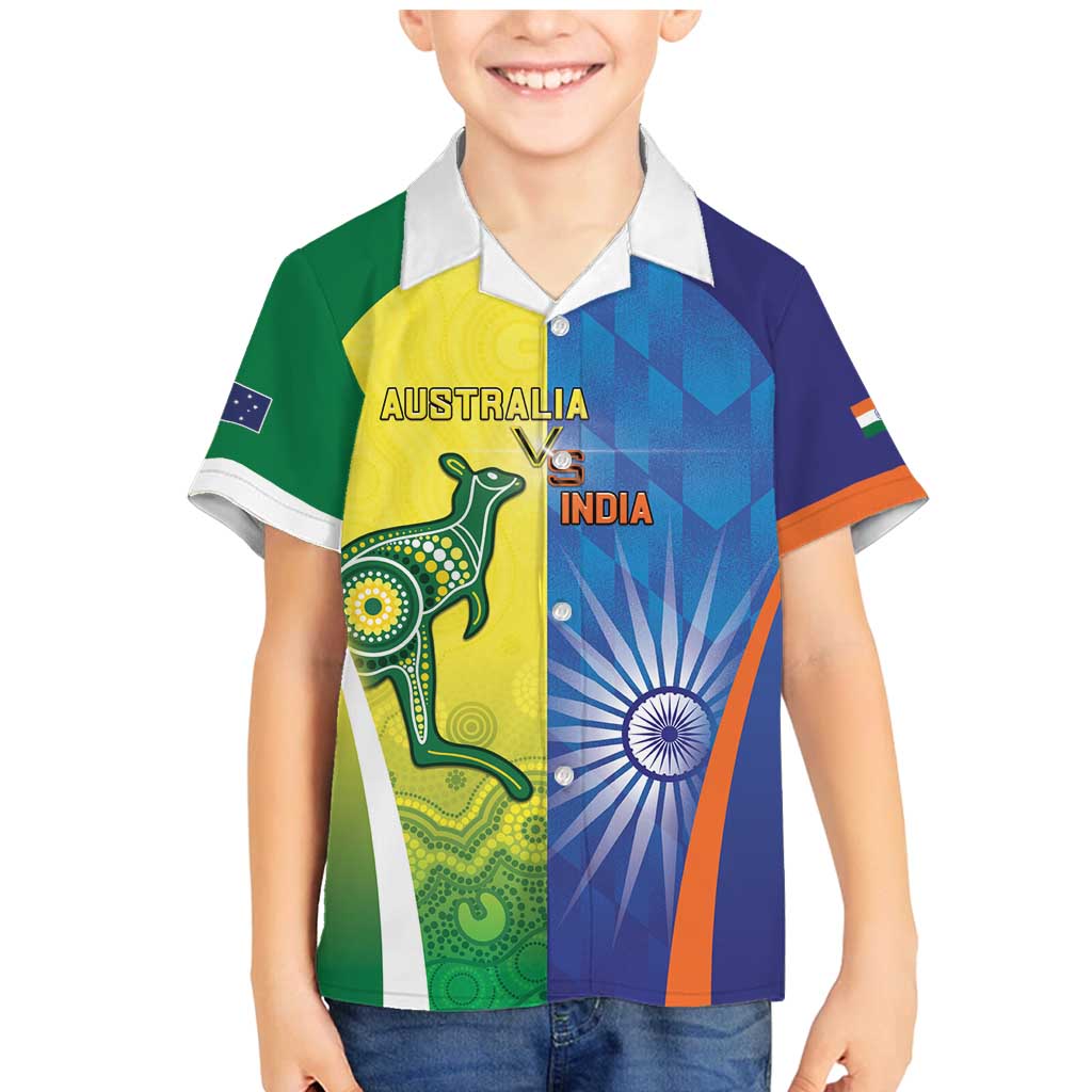Custom Australia And India Cricket Family Matching Mermaid Dress and Hawaiian Shirt Ashoka Chakra With Aboriginal - Vibe Hoodie