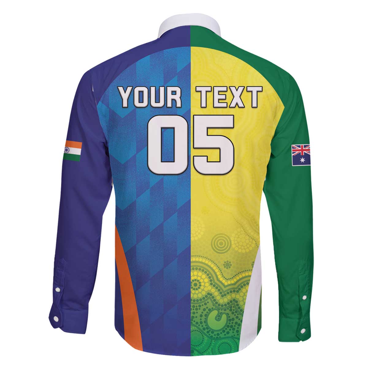 Custom Australia And India Cricket Family Matching Off The Shoulder Long Sleeve Dress and Hawaiian Shirt Ashoka Chakra With Aboriginal - Vibe Hoodie