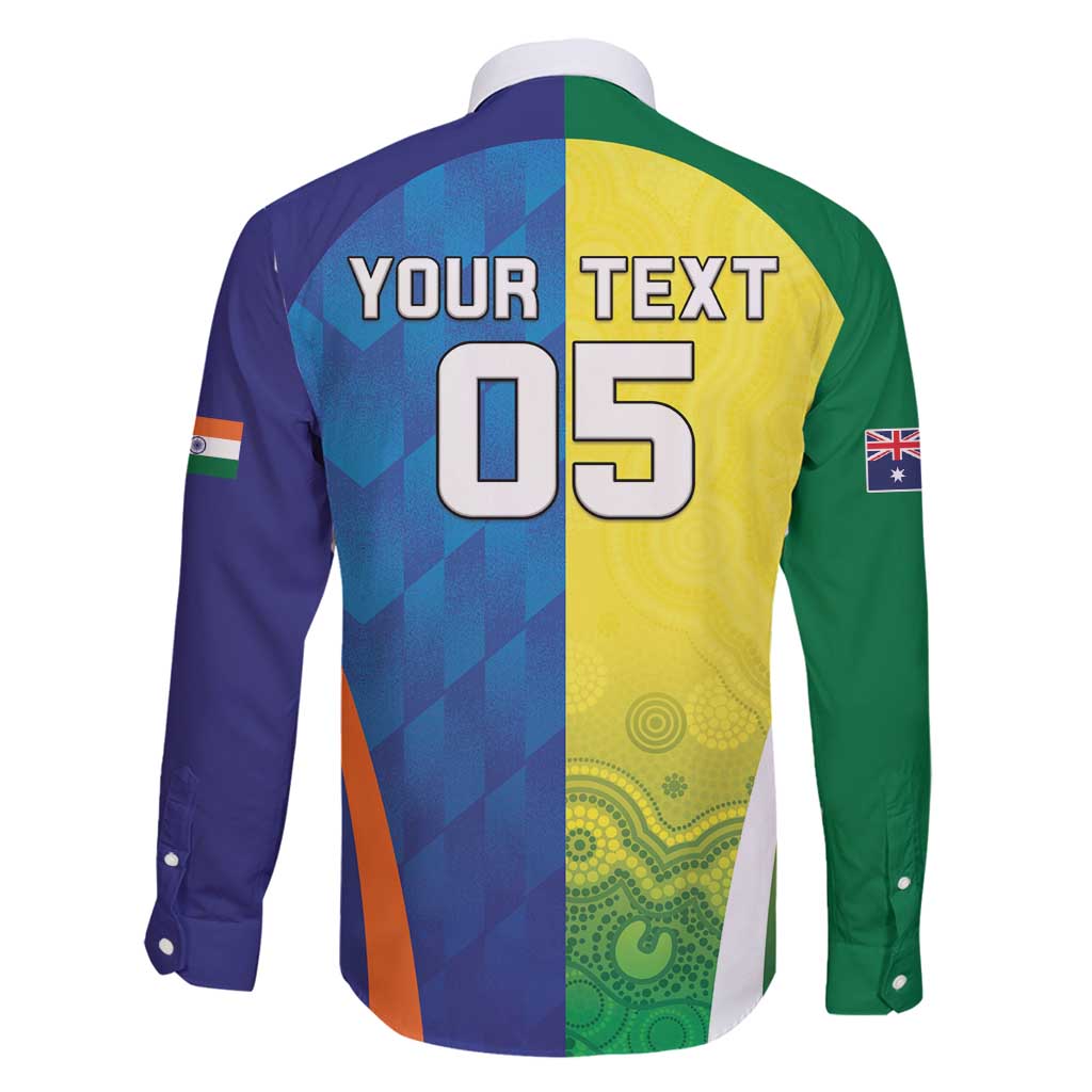 Custom Australia And India Cricket Family Matching Off Shoulder Maxi Dress and Hawaiian Shirt Ashoka Chakra With Aboriginal - Vibe Hoodie