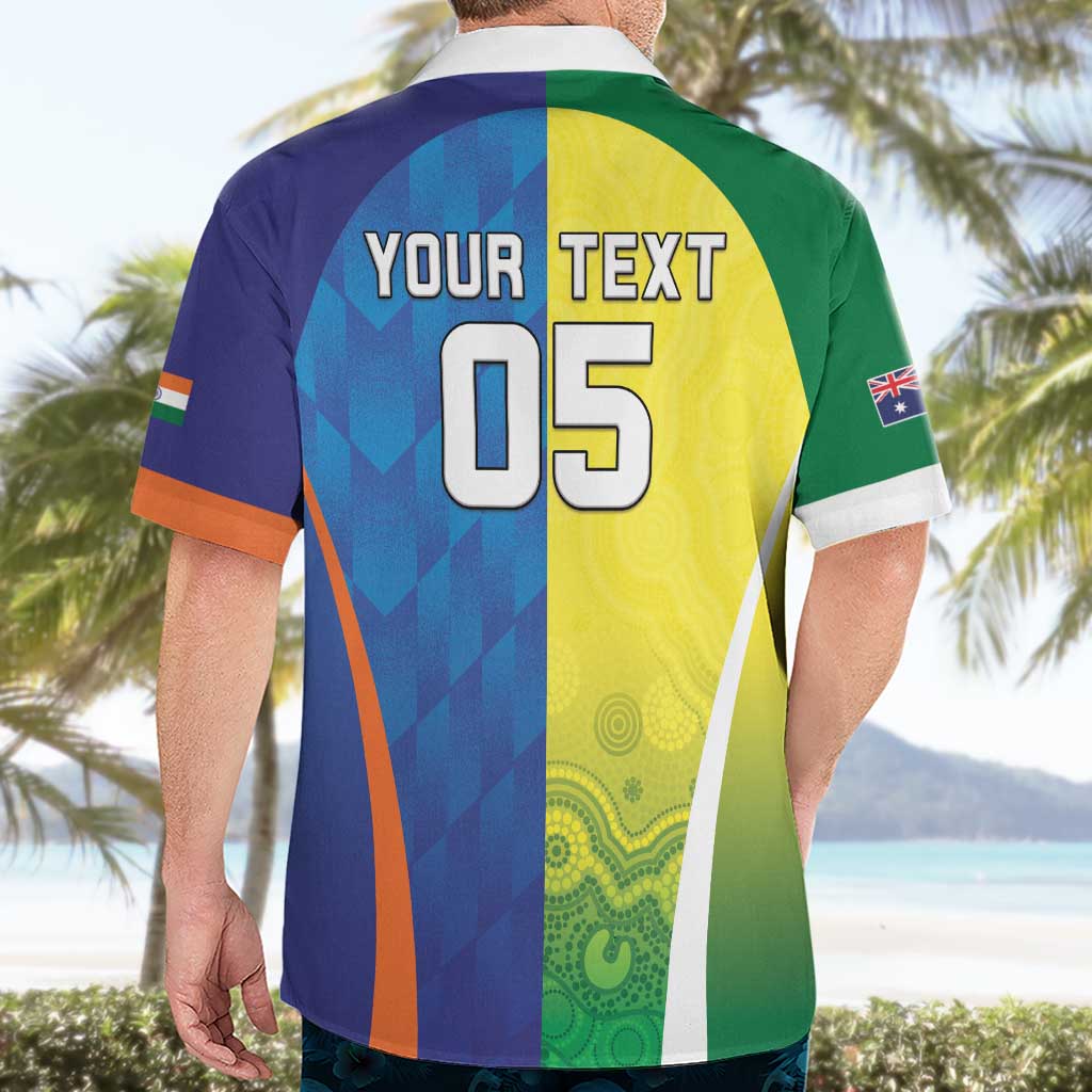 Custom Australia And India Cricket Hawaiian Shirt Ashoka Chakra With Aboriginal - Vibe Hoodie