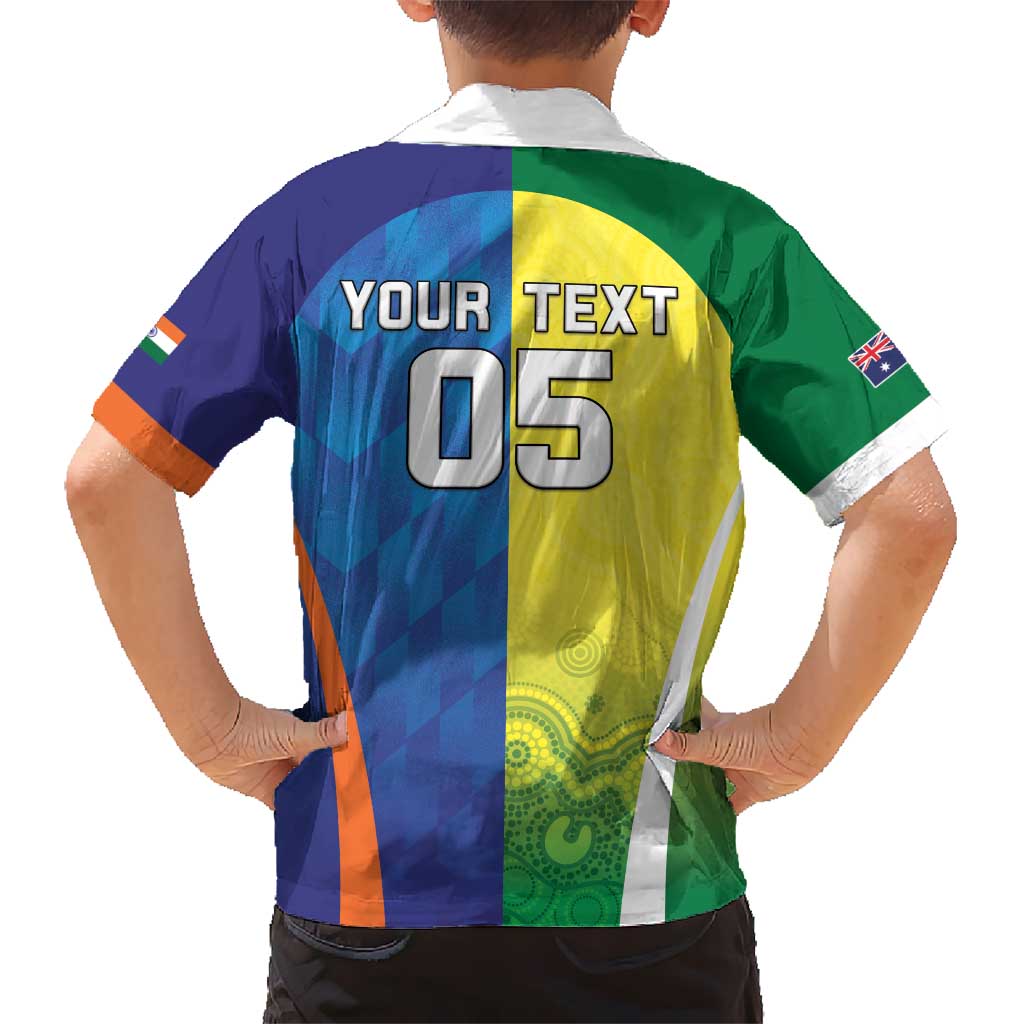 Custom Australia And India Cricket Kid Hawaiian Shirt Ashoka Chakra With Aboriginal - Vibe Hoodie