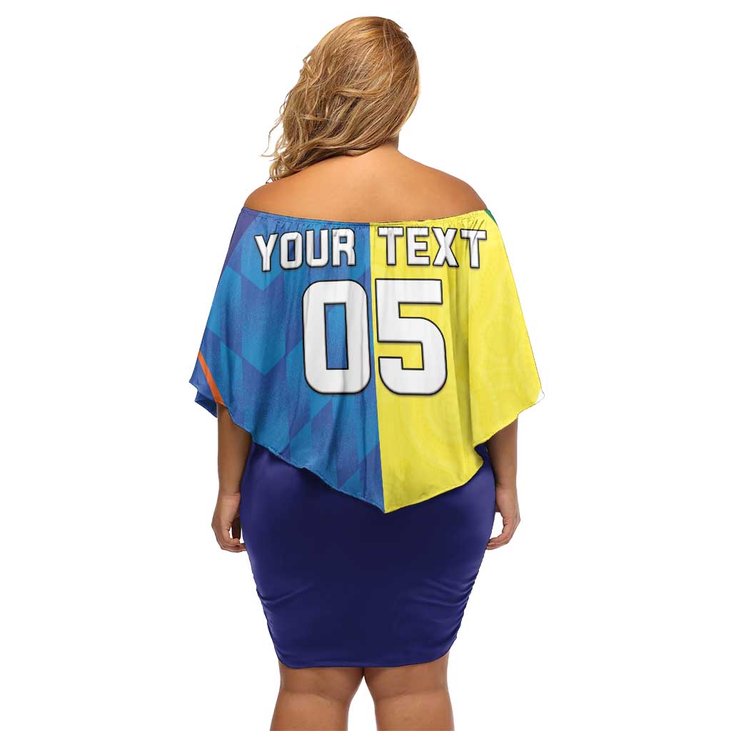 Custom Australia And India Cricket Off Shoulder Short Dress Ashoka Chakra With Aboriginal - Vibe Hoodie