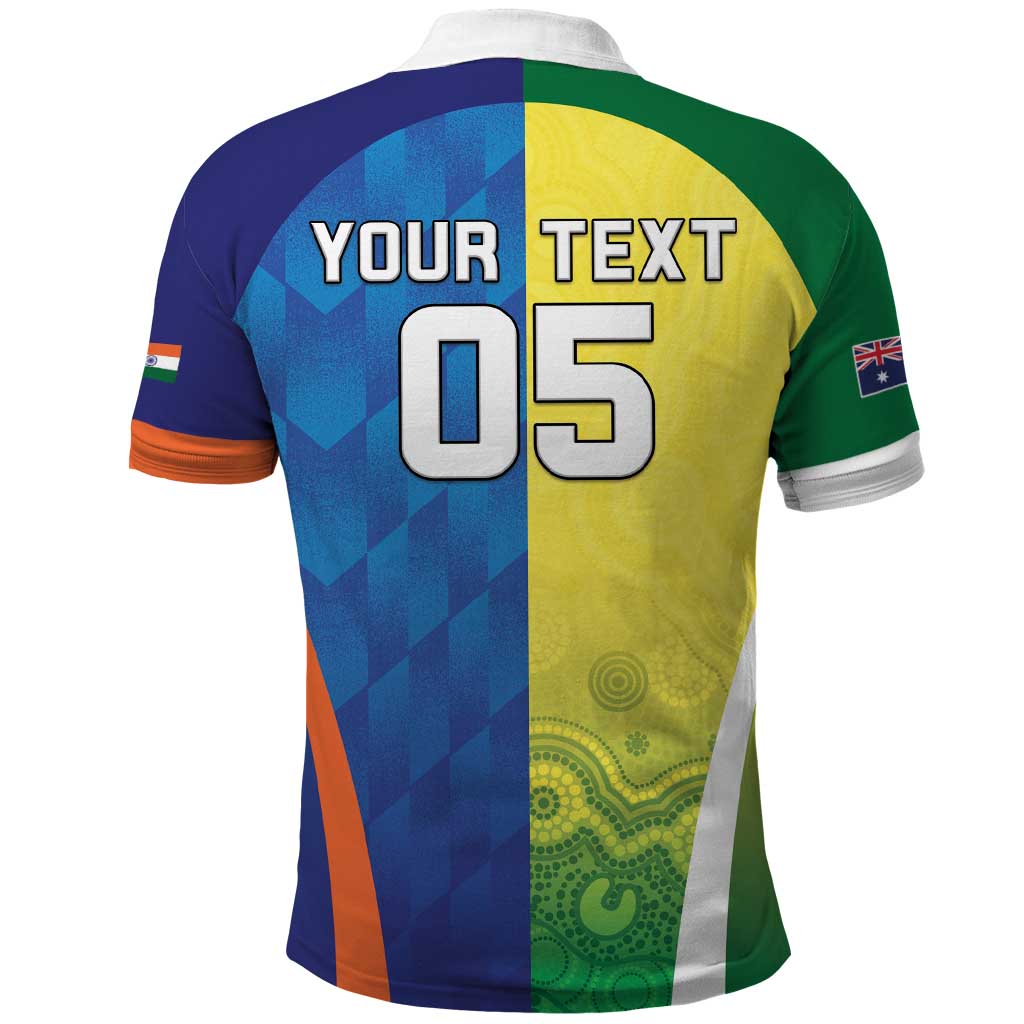 Custom Australia And India Cricket Polo Shirt Ashoka Chakra With Aboriginal - Vibe Hoodie