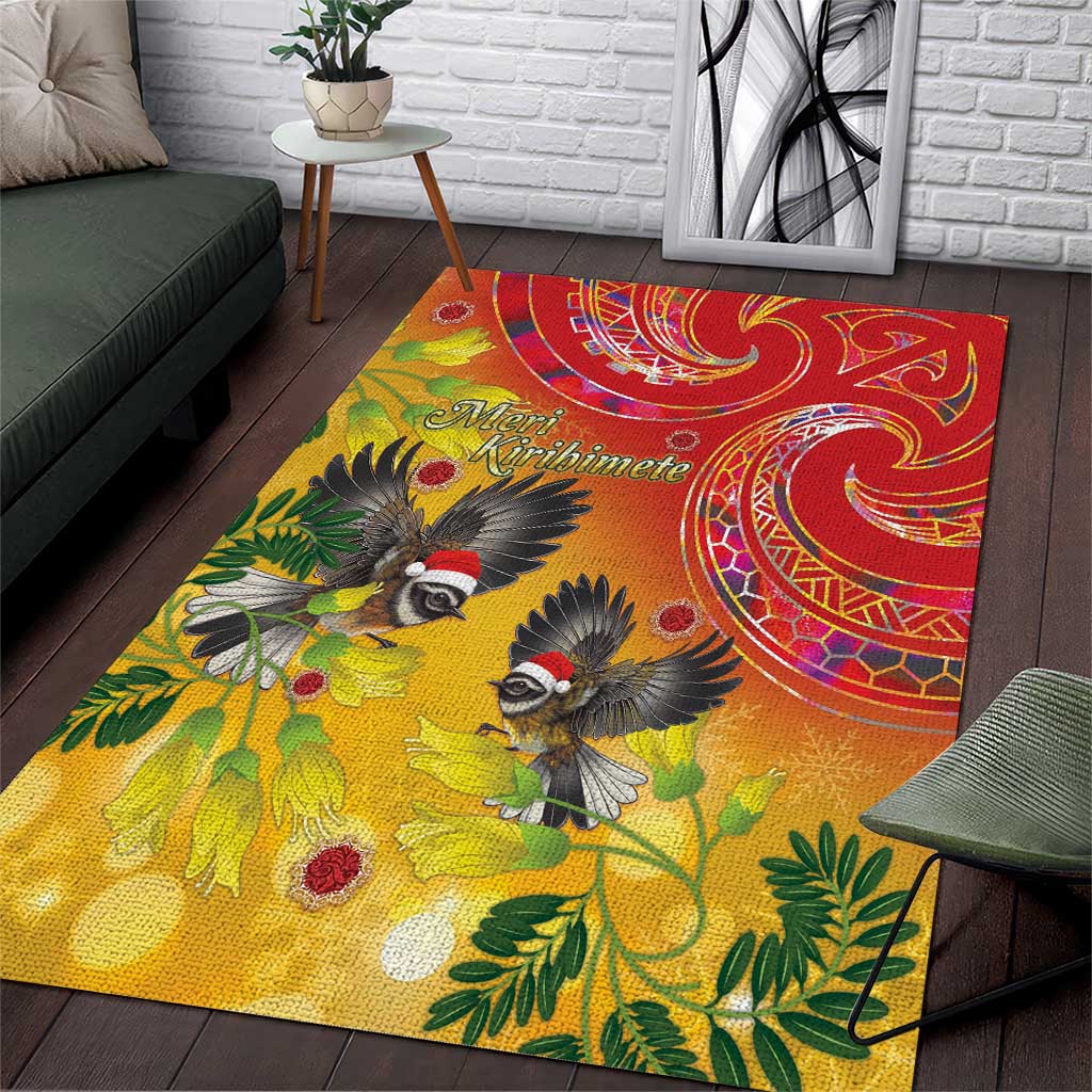 New Zealand Piwakawaka Christmas Area Rug With Maori Pattern LT05 - Vibe Hoodie Shop