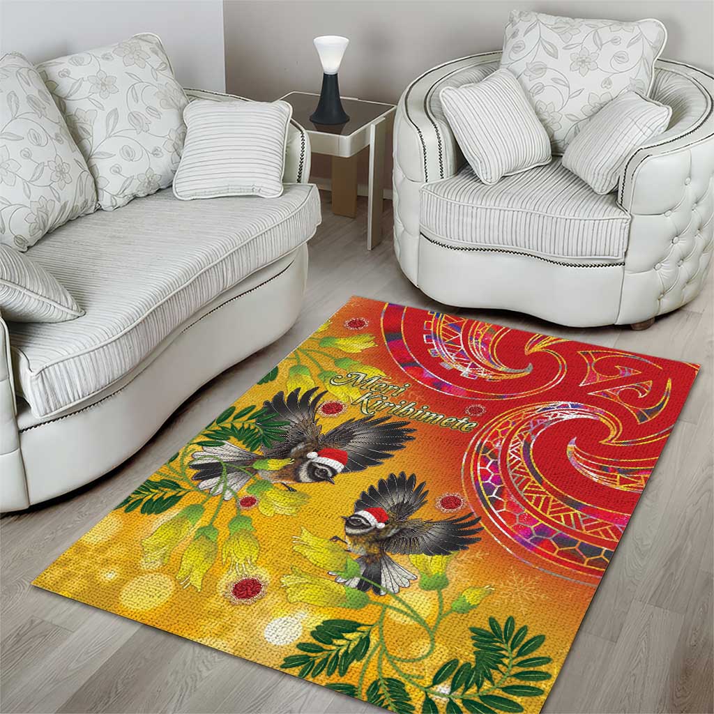 New Zealand Piwakawaka Christmas Area Rug With Maori Pattern LT05 - Vibe Hoodie Shop