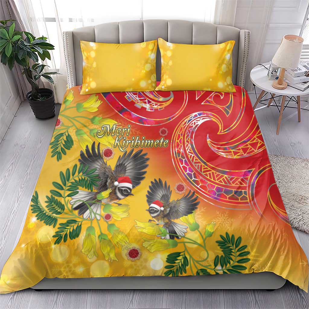 New Zealand Piwakawaka Christmas Bedding Set With Maori Pattern LT05 - Vibe Hoodie Shop
