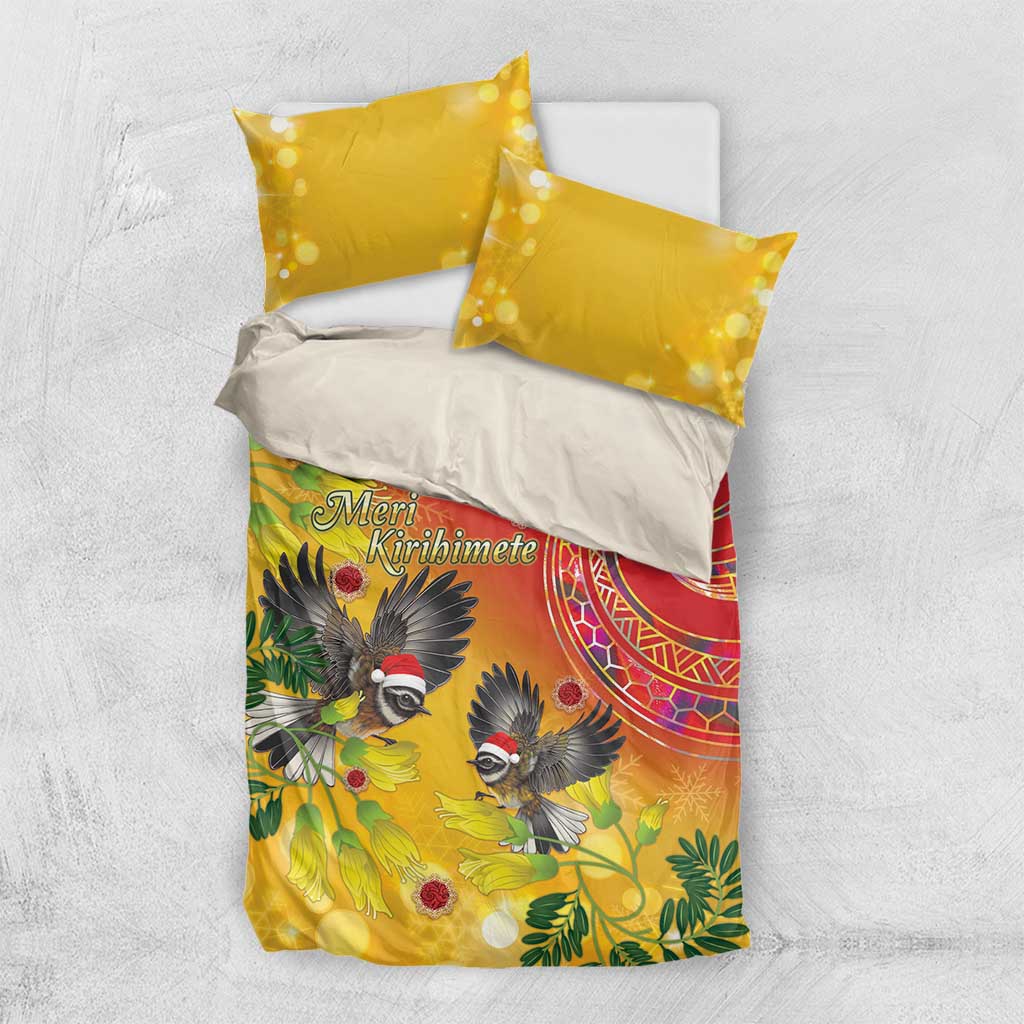 New Zealand Piwakawaka Christmas Bedding Set With Maori Pattern LT05 - Vibe Hoodie Shop