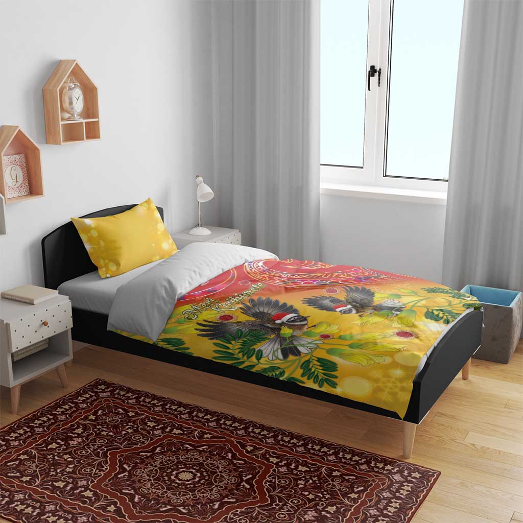 New Zealand Piwakawaka Christmas Bedding Set With Maori Pattern LT05 - Vibe Hoodie Shop