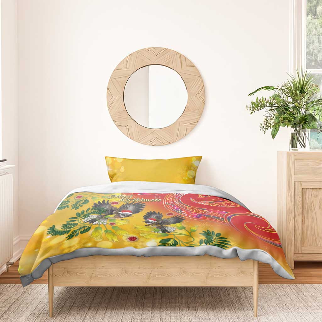 New Zealand Piwakawaka Christmas Bedding Set With Maori Pattern LT05 - Vibe Hoodie Shop
