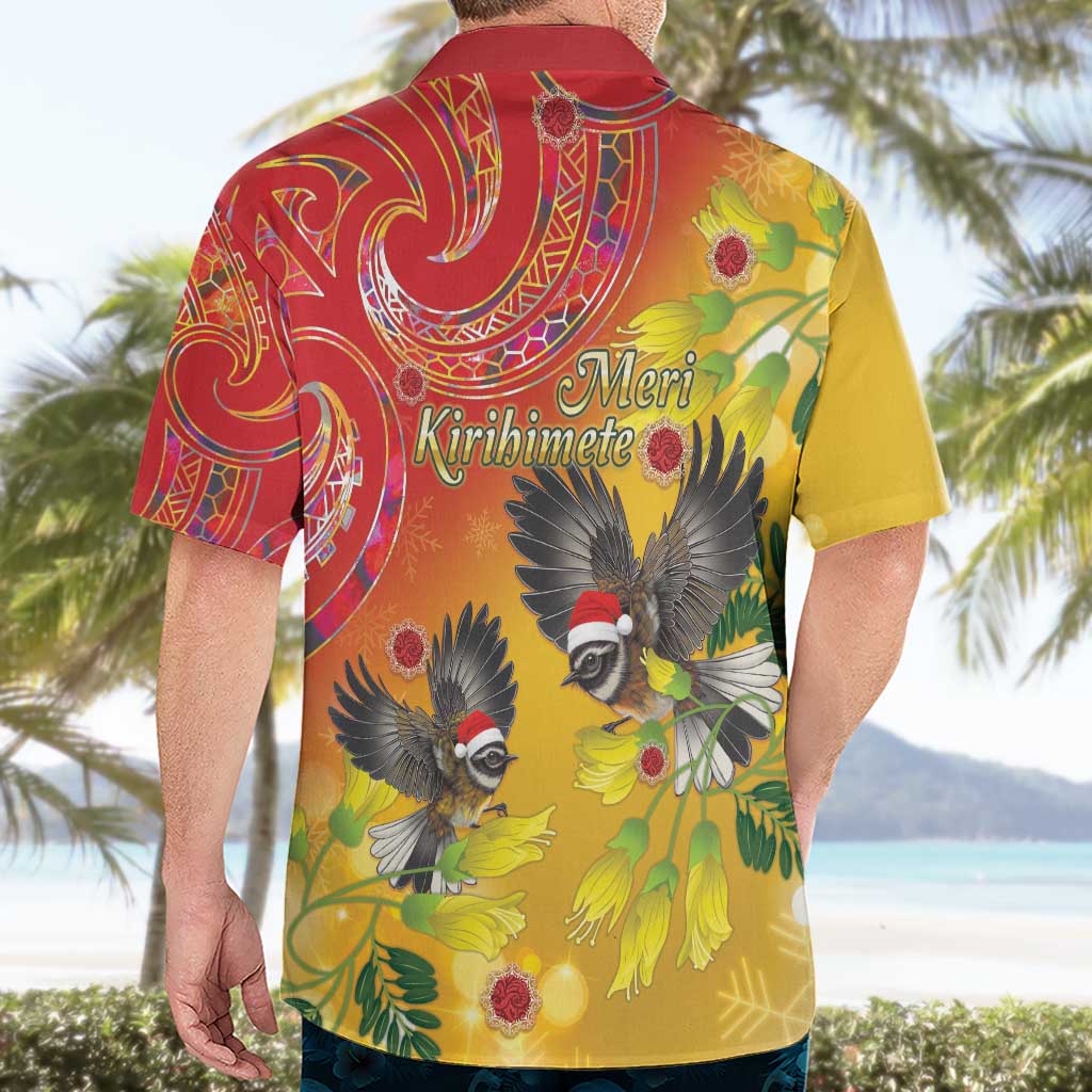 New Zealand Piwakawaka Christmas Hawaiian Shirt With Maori Pattern LT05 - Vibe Hoodie Shop