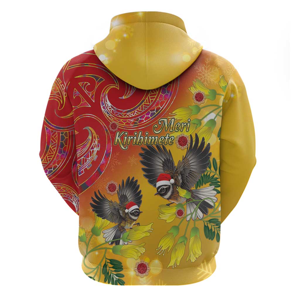 New Zealand Piwakawaka Christmas Hoodie With Maori Pattern LT05 - Vibe Hoodie Shop