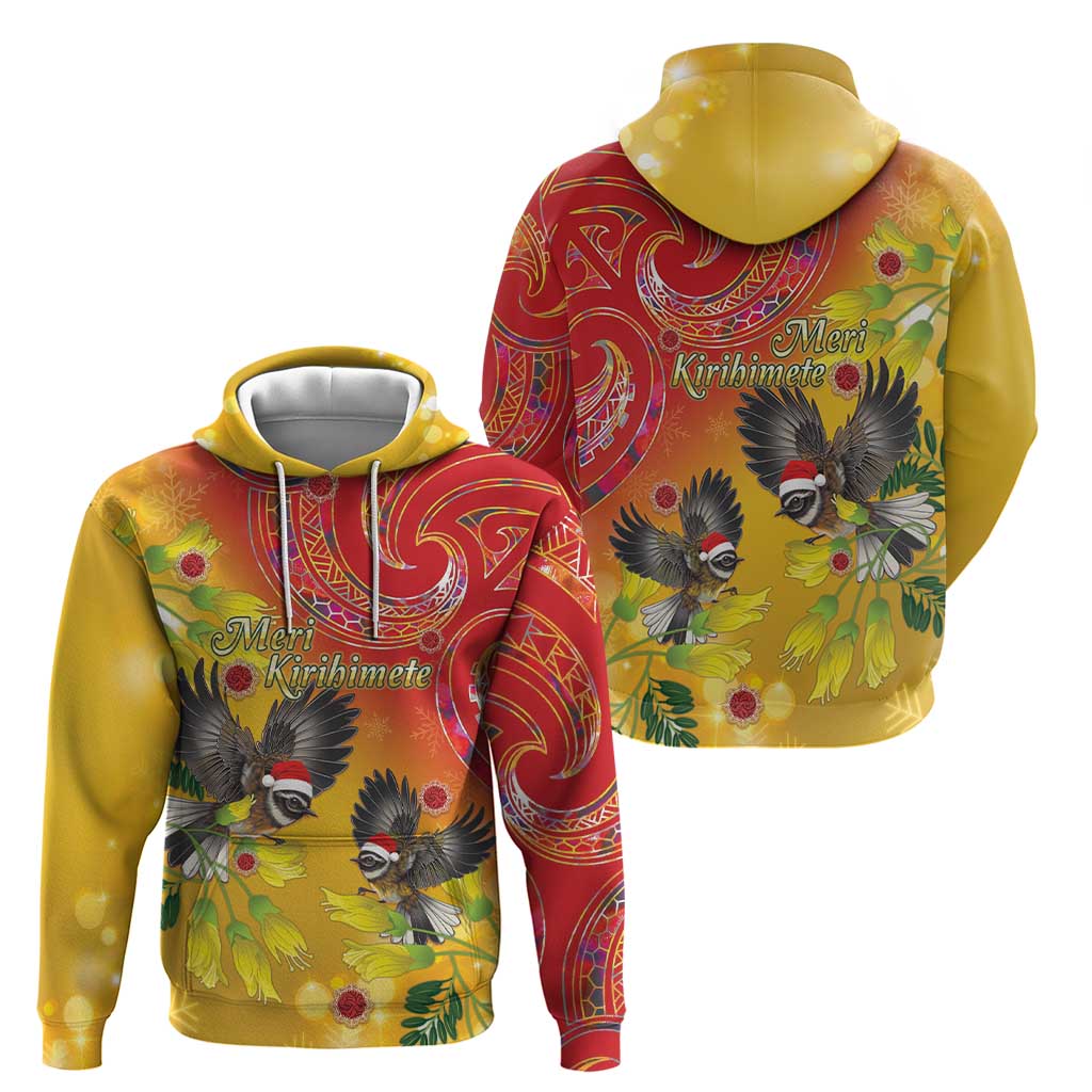 New Zealand Piwakawaka Christmas Hoodie With Maori Pattern LT05 - Vibe Hoodie Shop
