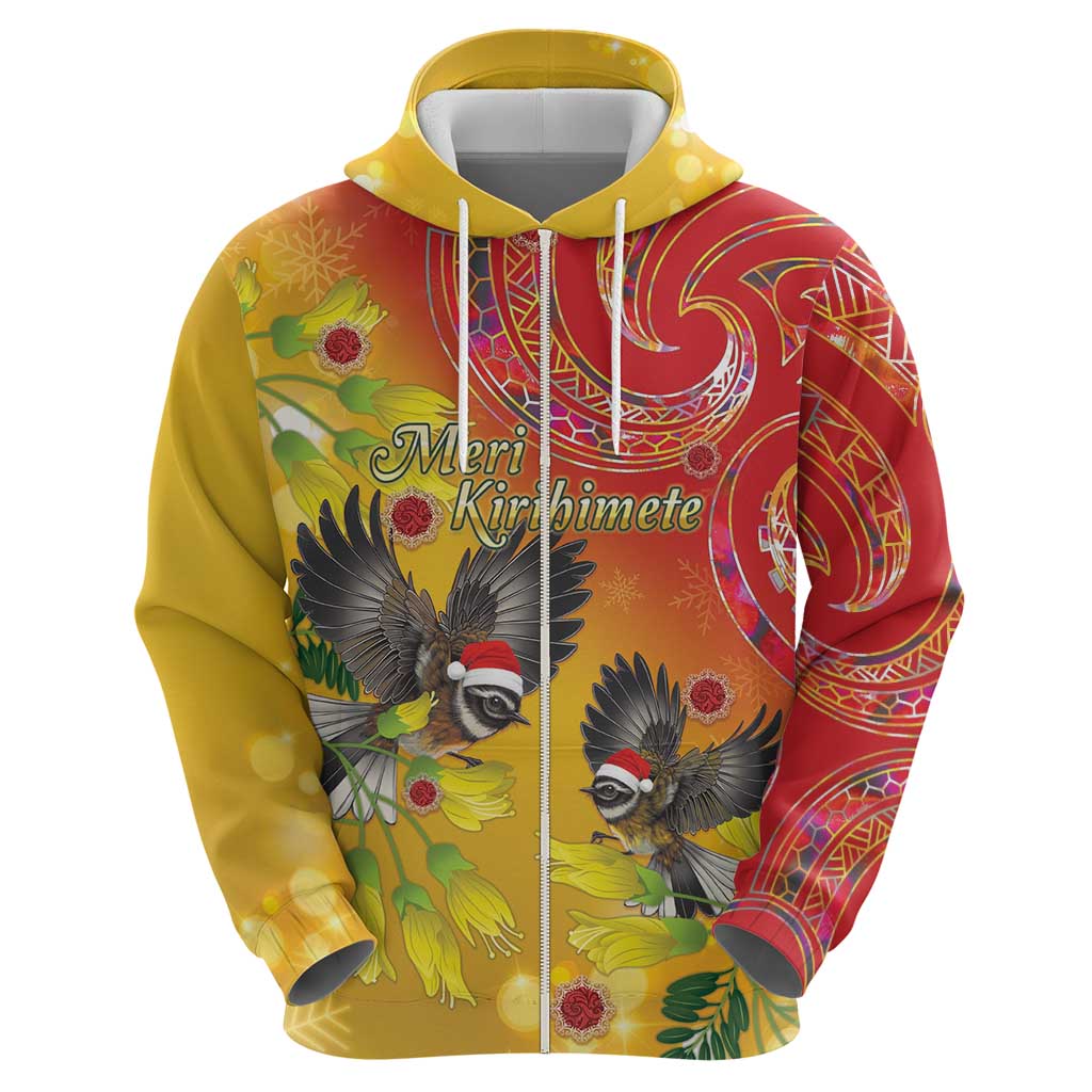New Zealand Piwakawaka Christmas Hoodie With Maori Pattern LT05 - Vibe Hoodie Shop