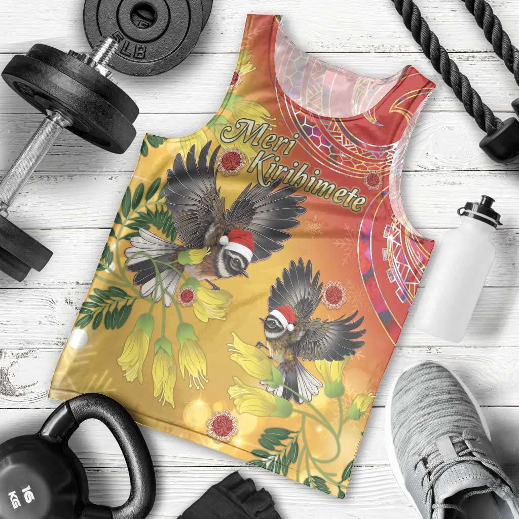 New Zealand Piwakawaka Christmas Men Tank Top With Maori Pattern LT05 - Vibe Hoodie Shop