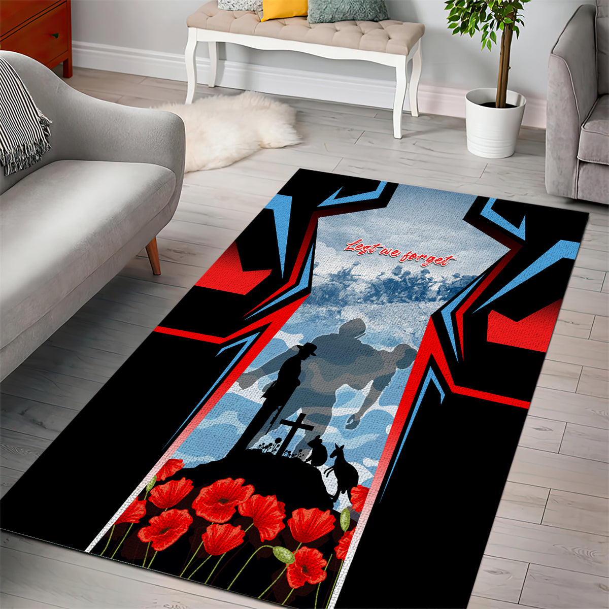 Australia ANZAC Day Area Rug Gallipoli Soldiers Simple Style LT05 - Vibe Hoodie Shop