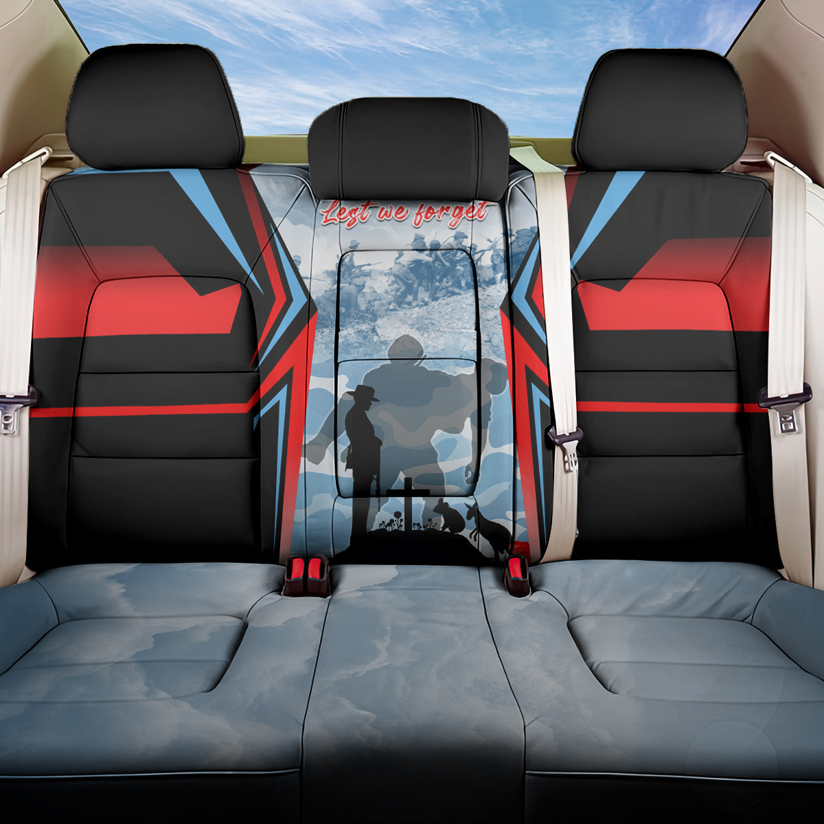 Australia ANZAC Day Back Car Seat Cover Gallipoli Soldiers Simple Style LT05