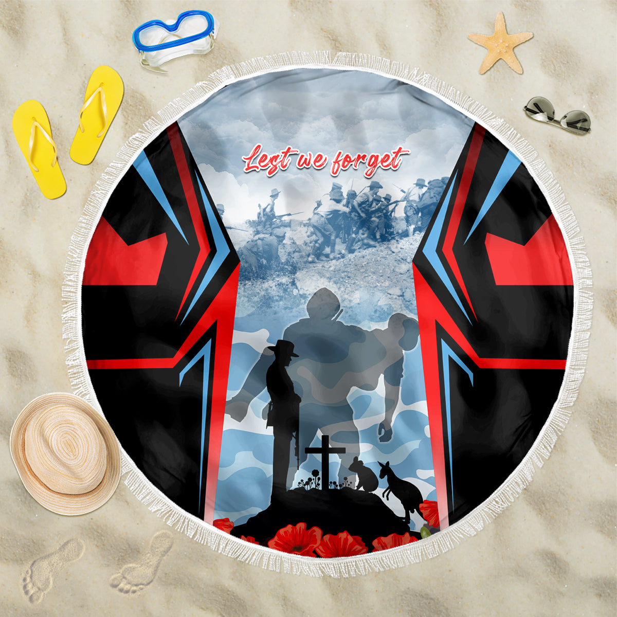 Australia ANZAC Day Beach Blanket Gallipoli Soldiers Simple Style