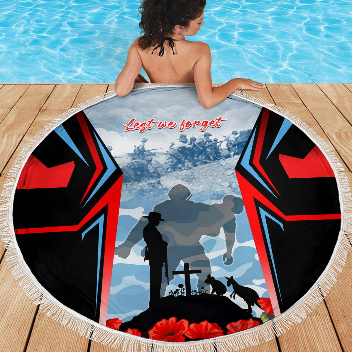 Australia ANZAC Day Beach Blanket Gallipoli Soldiers Simple Style