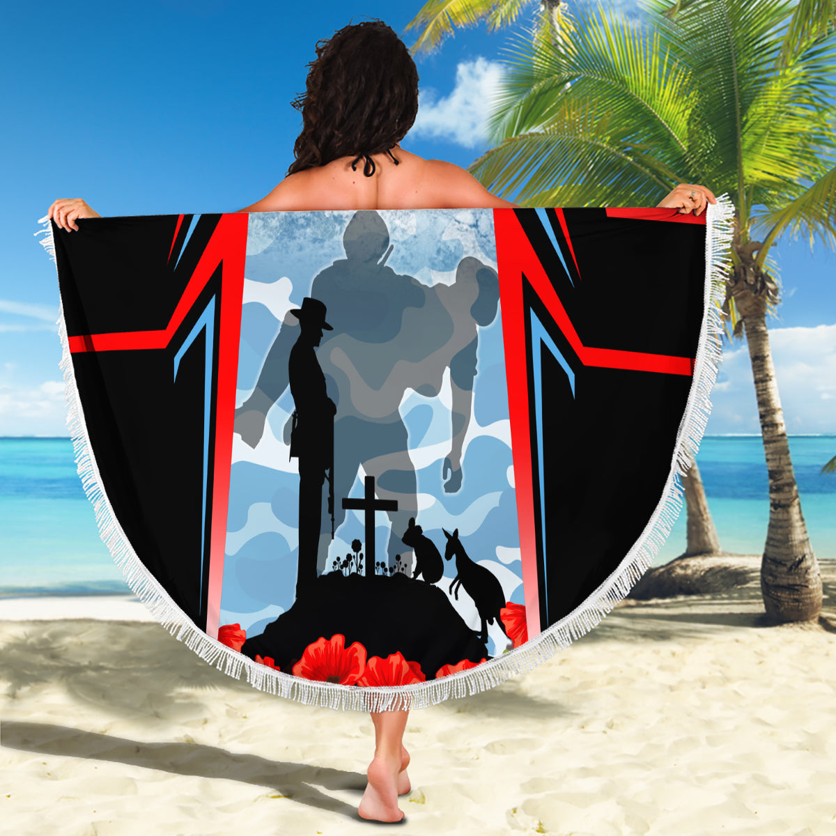 Australia ANZAC Day Beach Blanket Gallipoli Soldiers Simple Style