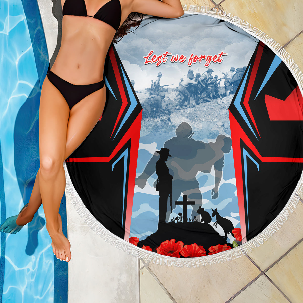 Australia ANZAC Day Beach Blanket Gallipoli Soldiers Simple Style