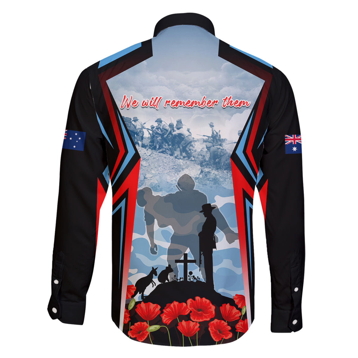 Australia ANZAC Day Family Matching Long Sleeve Bodycon Dress and Hawaiian Shirt Gallipoli Soldiers Simple Style