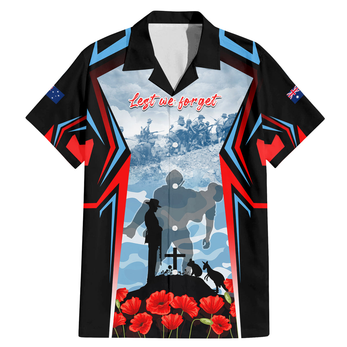 Australia ANZAC Day Family Matching Mermaid Dress and Hawaiian Shirt Gallipoli Soldiers Simple Style