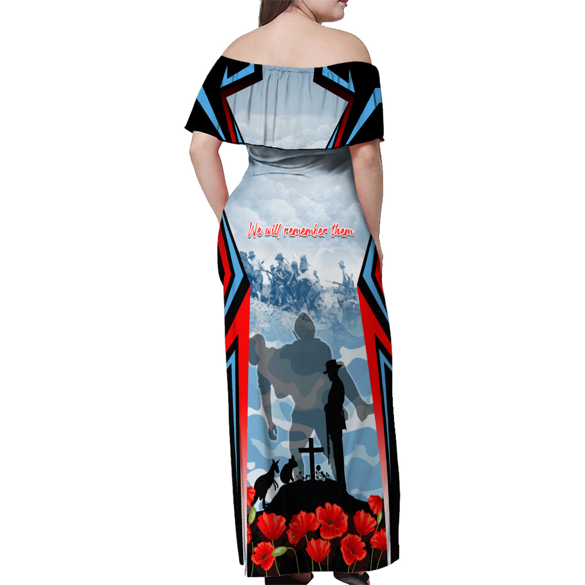 Australia ANZAC Day Family Matching Off Shoulder Maxi Dress and Hawaiian Shirt Gallipoli Soldiers Simple Style