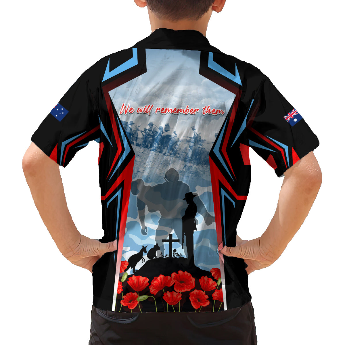 Australia ANZAC Day Family Matching Puletasi and Hawaiian Shirt Gallipoli Soldiers Simple Style