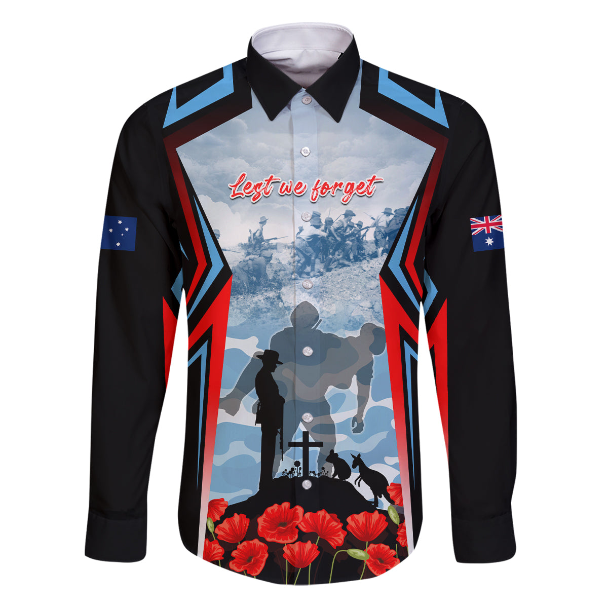 Australia ANZAC Day Family Matching Puletasi and Hawaiian Shirt Gallipoli Soldiers Simple Style