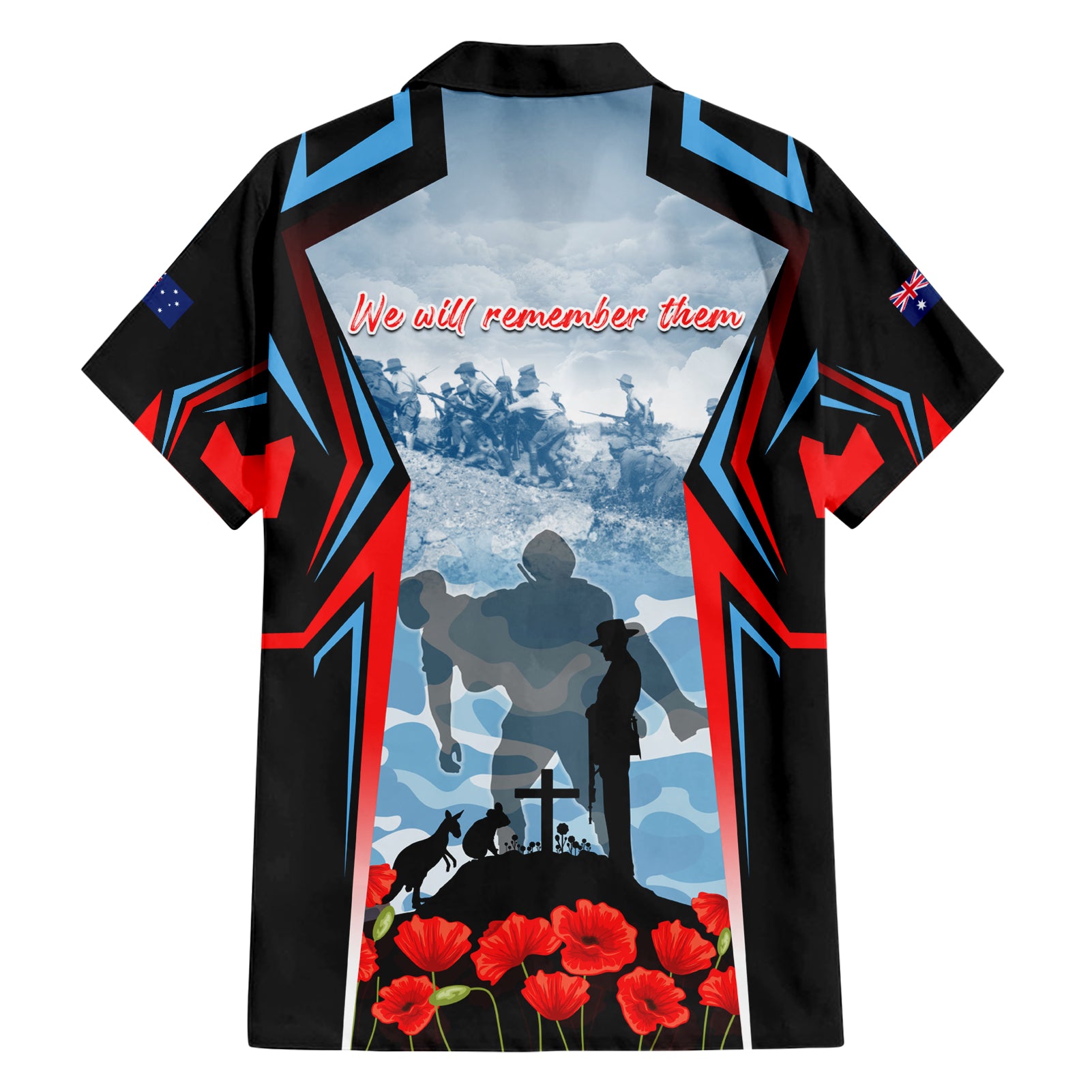 Australia ANZAC Day Family Matching Short Sleeve Bodycon Dress and Hawaiian Shirt Gallipoli Soldiers Simple Style