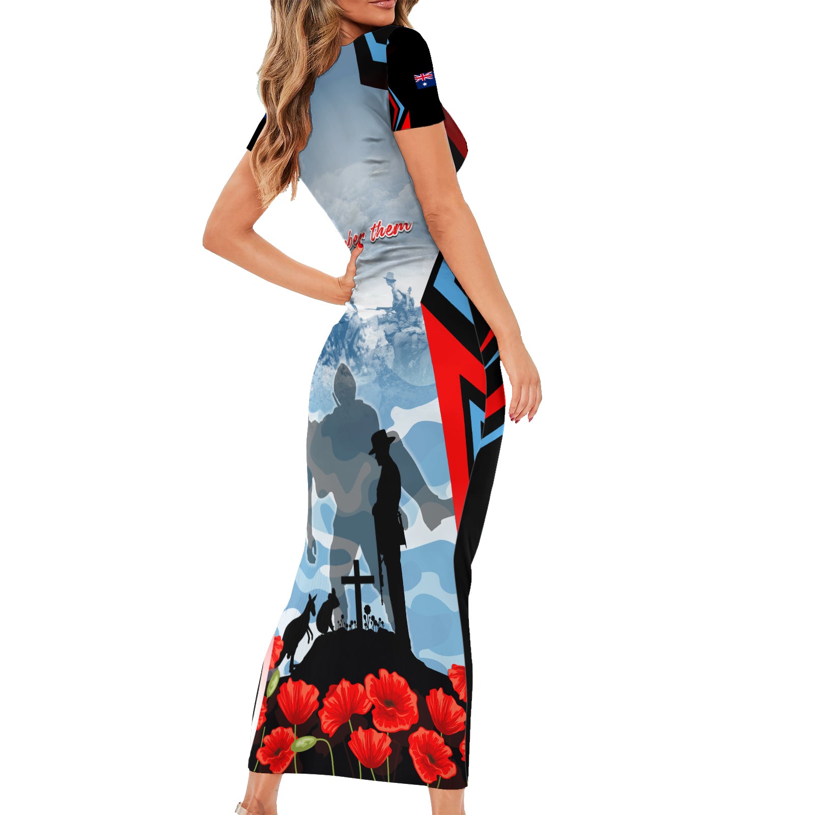 Australia ANZAC Day Family Matching Short Sleeve Bodycon Dress and Hawaiian Shirt Gallipoli Soldiers Simple Style